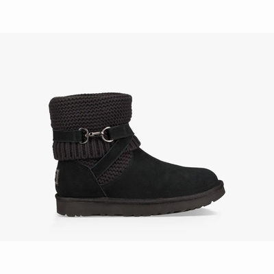 Botas UGG Purl Strap Mulher Pretas | PT-YWDHI